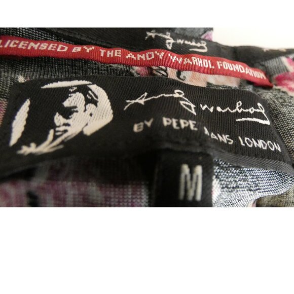 Andy Warhol Pepe Jeans Dollar Signs Wrap Dress M Novelty Pop-Art Punk Rock OOAK - Picture 11 of 14